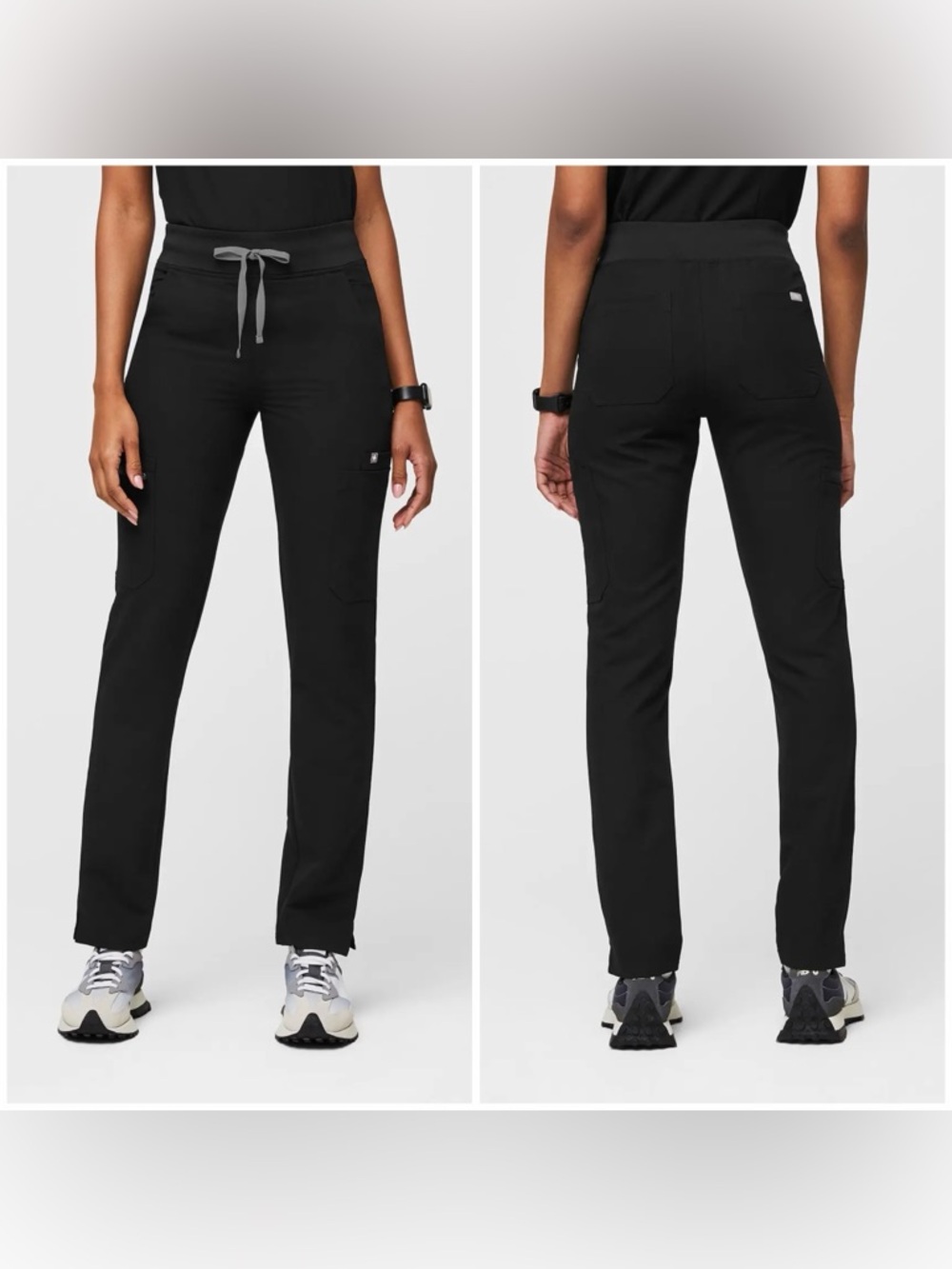 Figs High Waisted Yola Skinny Black Scrub Pants (Size XXS)